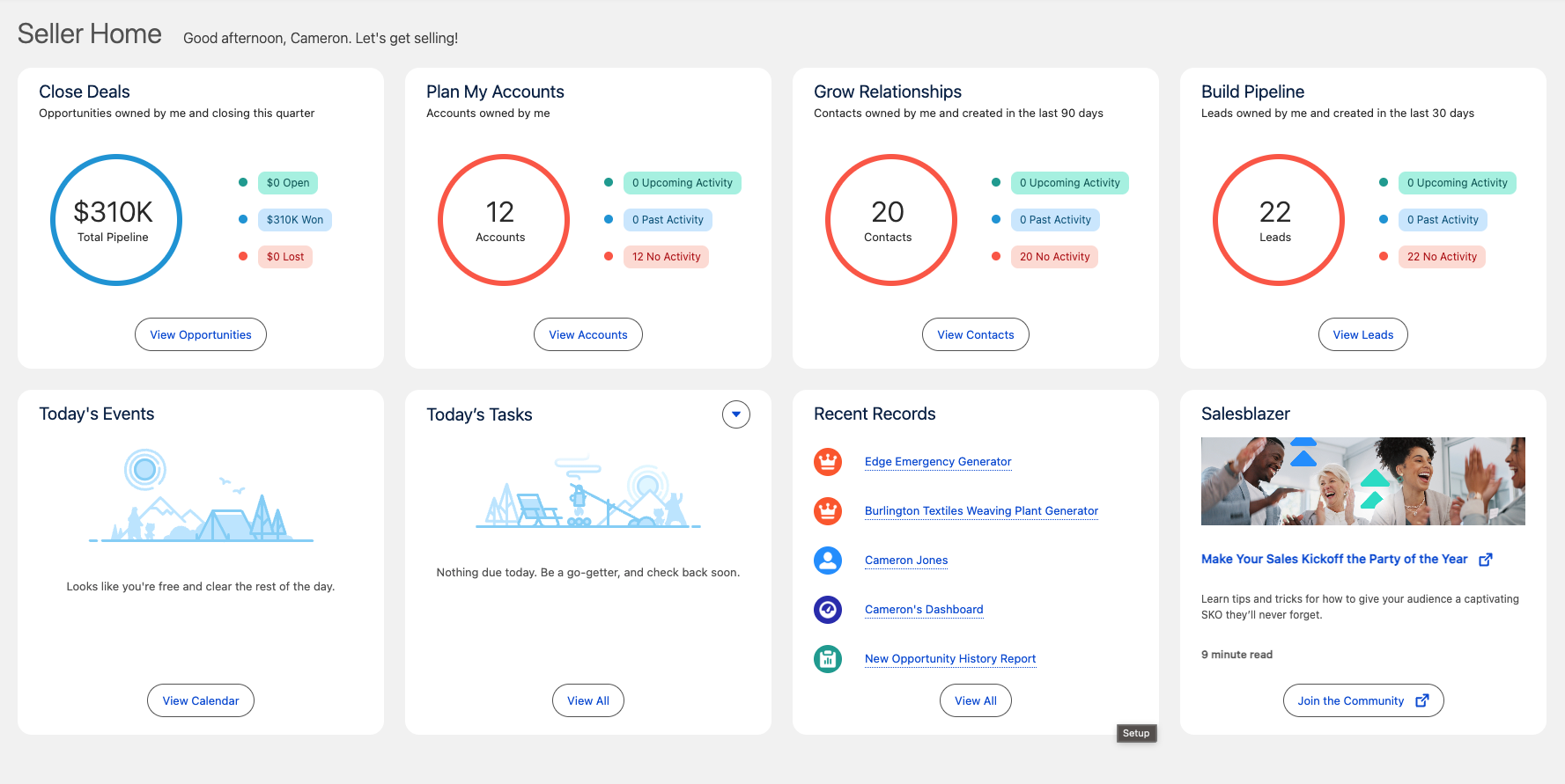 Data and reporting dashboard example
