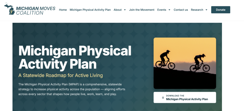 Michigan Moves Coalition website screenshot